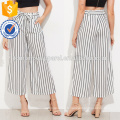 Vertical Striped Self Tie Pantalon large Fabrication de vêtements de mode en gros femmes (TA3078P)